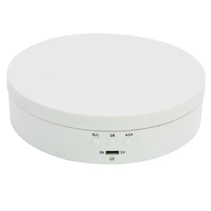 Electric 360 Degree Rotating Display Stand 3Speed Mirror Turntable Jewelry Stand Battery/USB Power Supply,Photography Shooting