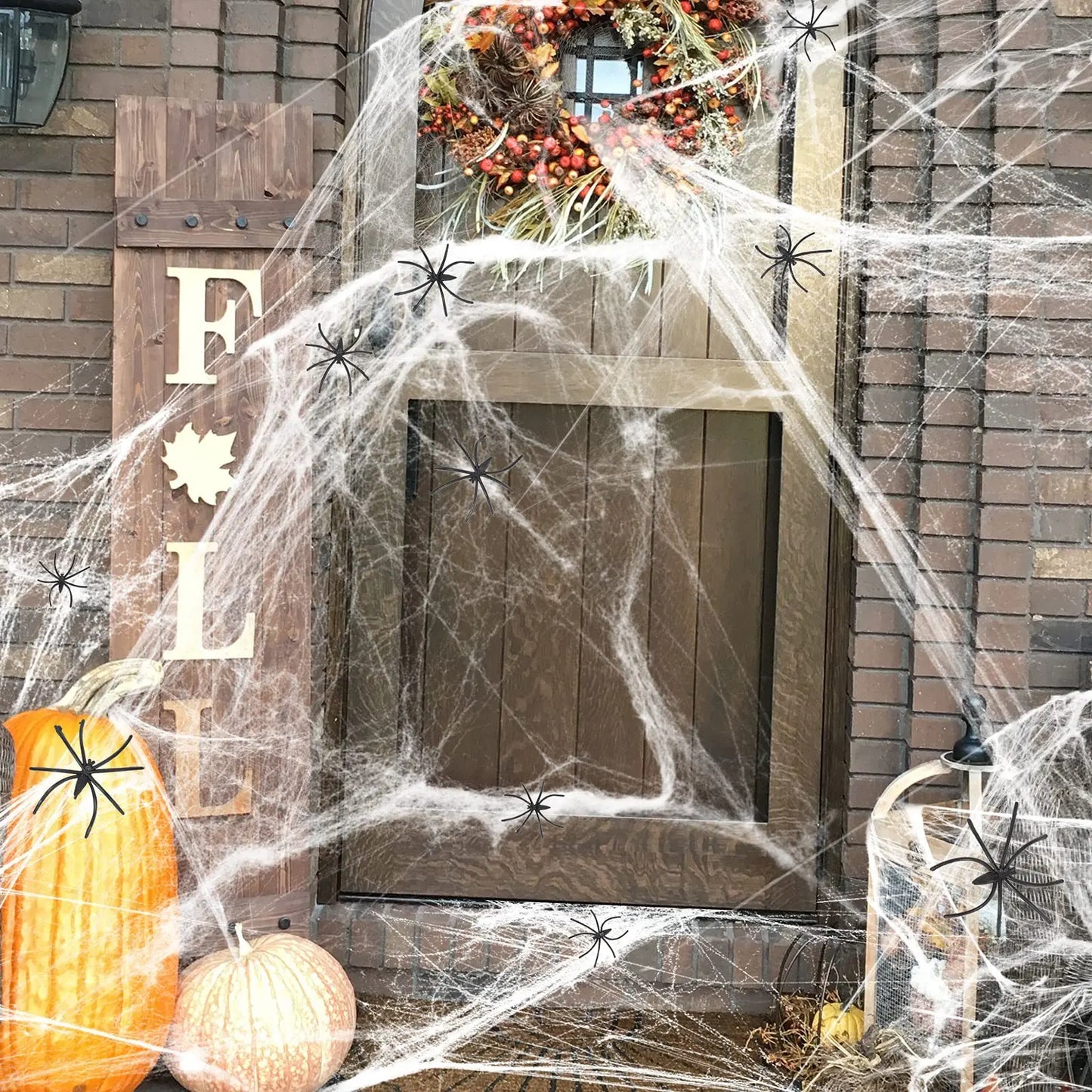 White Spider Web For Halloween Decorations Artificial Stretchy Cobweb For Halloween Scary Party Scene Decor Haunted House Props