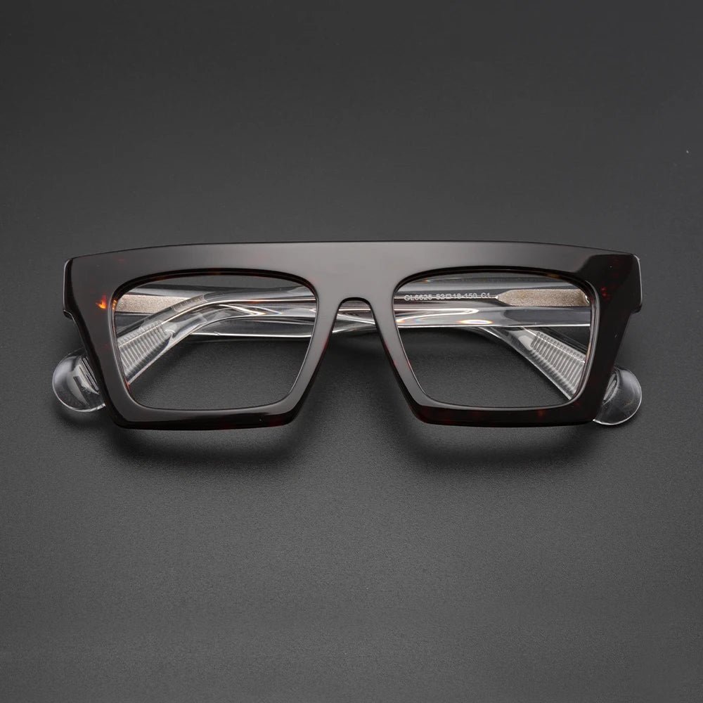 Classic Thick eyeglasses male acetate frame Clear Lens Glasses for Women Men Sunglasses UV Protection Hand-Crafted Eyewear Frame