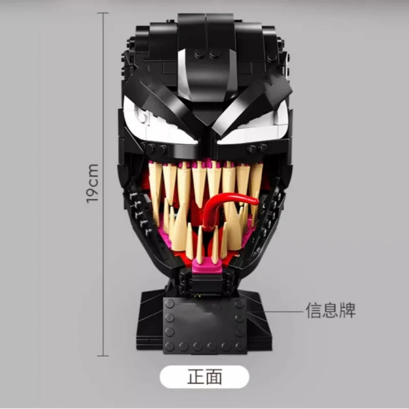 Venom Building Blocks Spiderman Ironman Darth Vader Head Assembly Marvel Super Heroes 3D Model Mini Brick Toy For Christmas Gift