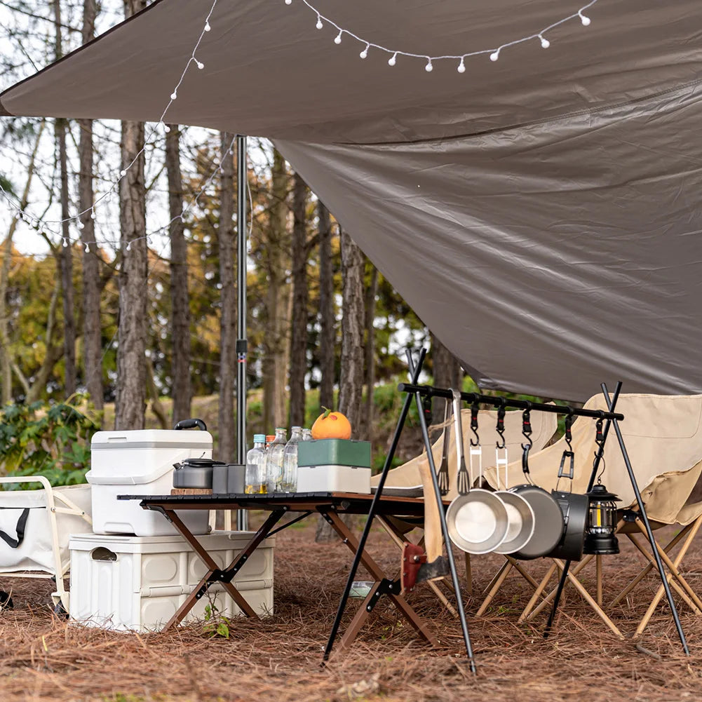 Set of 2 Tarp Poles Telescoping Camping Replacement 3-Section Aluminum Tent Rods for Rain Fly Camping Shelter Awning Canopy