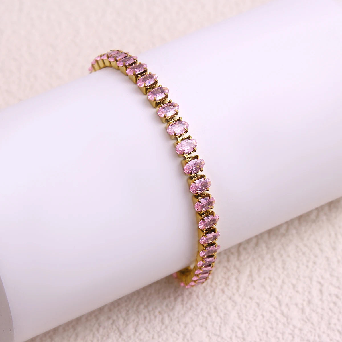MHS.SUN 2024 New Luxury Rainbow Crystal Tennis Bracelet For Women Colorful Zirconia Femme Bridal Wedding Jewelry Christmas Gift