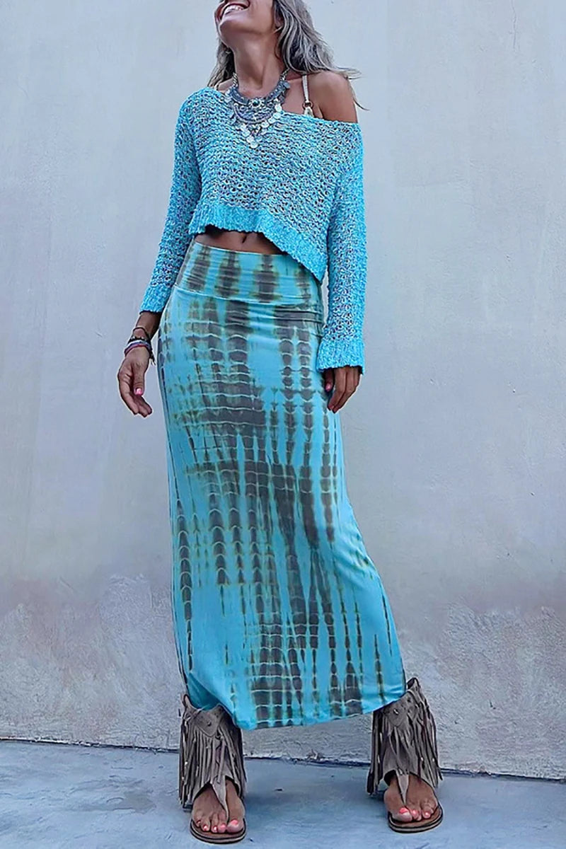 2023 Y2K Aesthetic Bodycon Skirt Women Summer 90s Vintage Maxi Print Pencil Skirt Harajuku Gothic Slim E-girl Streetwear Skirts