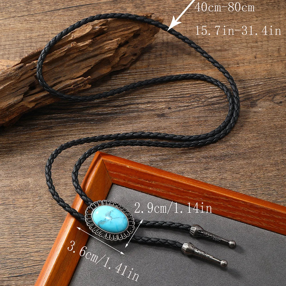 Golden Ties for Men American Cowboy Garment Accessory Tie Adjustable Bull Head Western Cowboy Bolo Tie Pendant Necklace