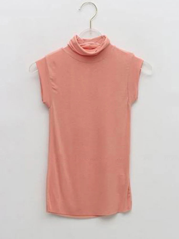 Summer New Modal Corset Tops To Wear Out Sleeveless Turtleneck Tops For Women Korean Casual White Tank Top Women Clothes