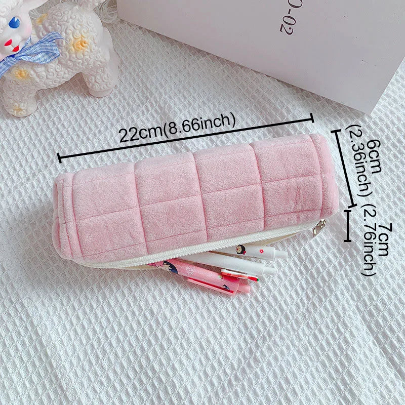 Cute Plush Makeup Bag for Women Portable Travel Zipper MakeupOrganizer Handbag Stationery Pencil Case Make Up Pouch Storage Bags