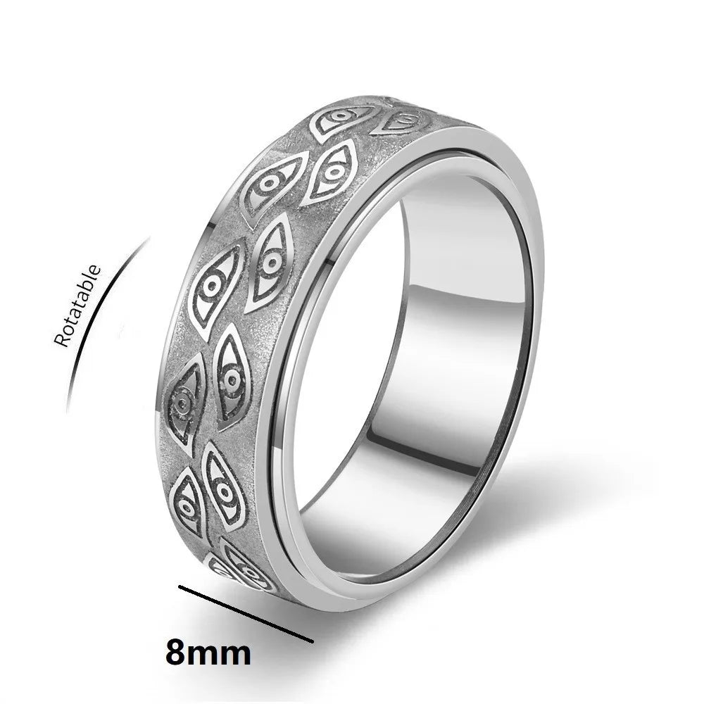 Viking Dragon Stainless Steel Anti Stress Rings Men Fidget Spinner Free Shipping Anti Anxiety Relaxing Rotating Ring Anillo