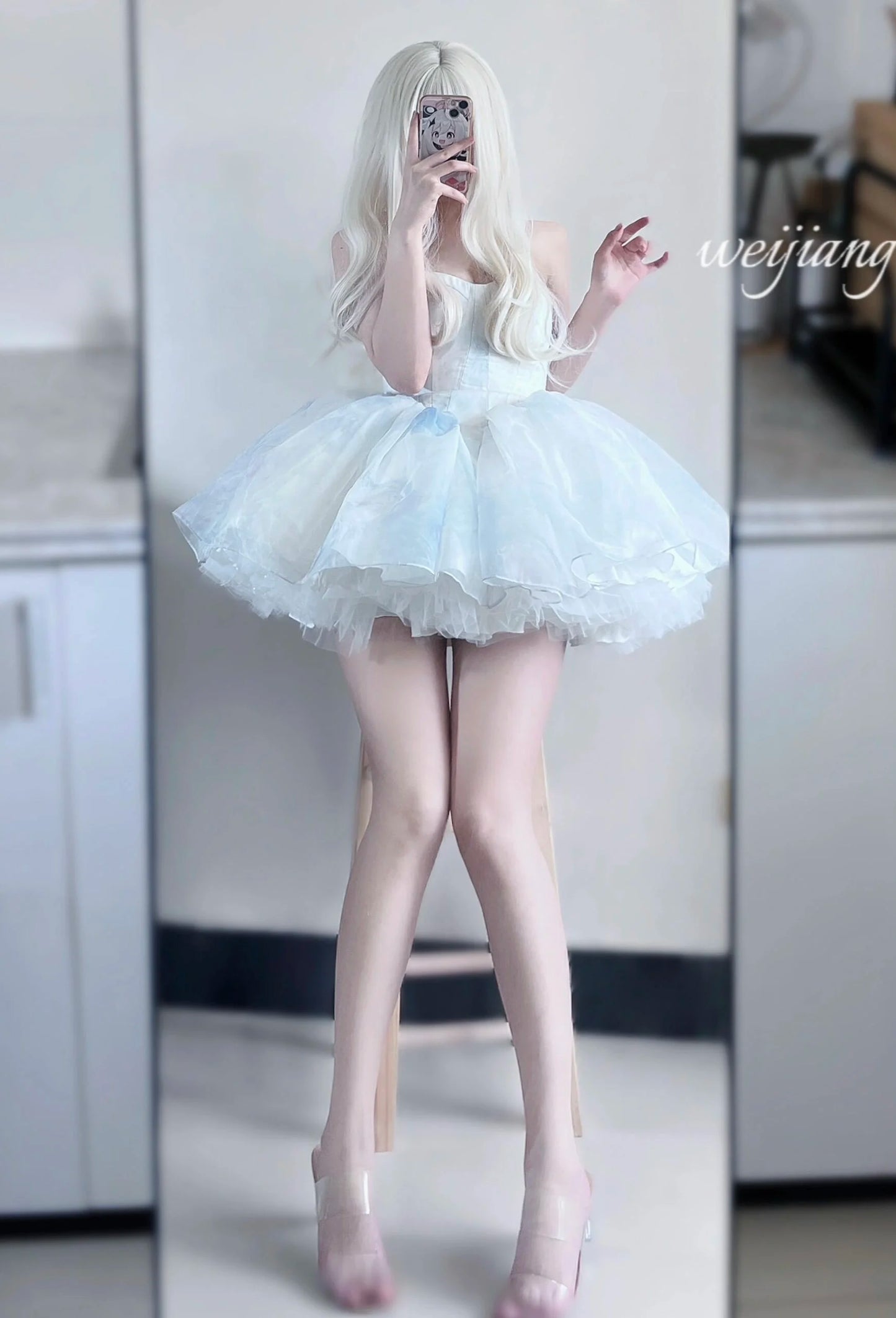 French Style Flower Wedding Dress Lolita Sweet Girl Women Fairy Tube Top Sling Dress with Long Cardigan Birthday Princess Dress