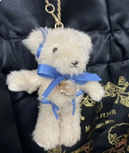 Japanese New Sweet Cute Rabbit Bear Rhinestone Bow Pendant Sweet Kawaii Girl Female Bear Bag Charm Pendant Keychains