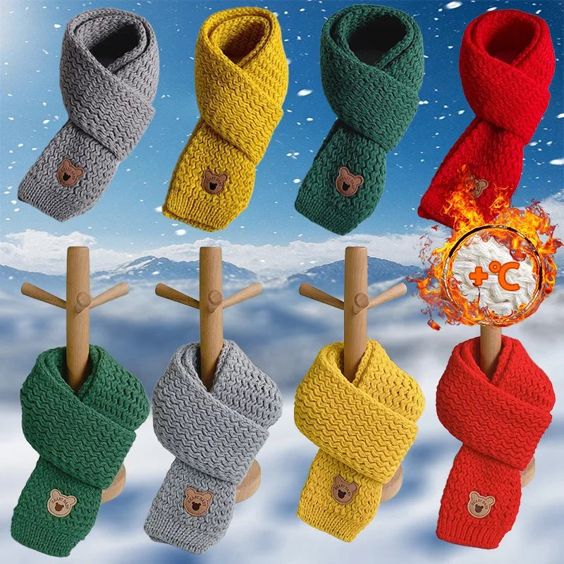 Kids Windproof Scarf Fleece Lined Warm Neck Cover Toddler Winter Scarf Christmas Gift Unisex Baby Outdoor Scarf Korean Cute
