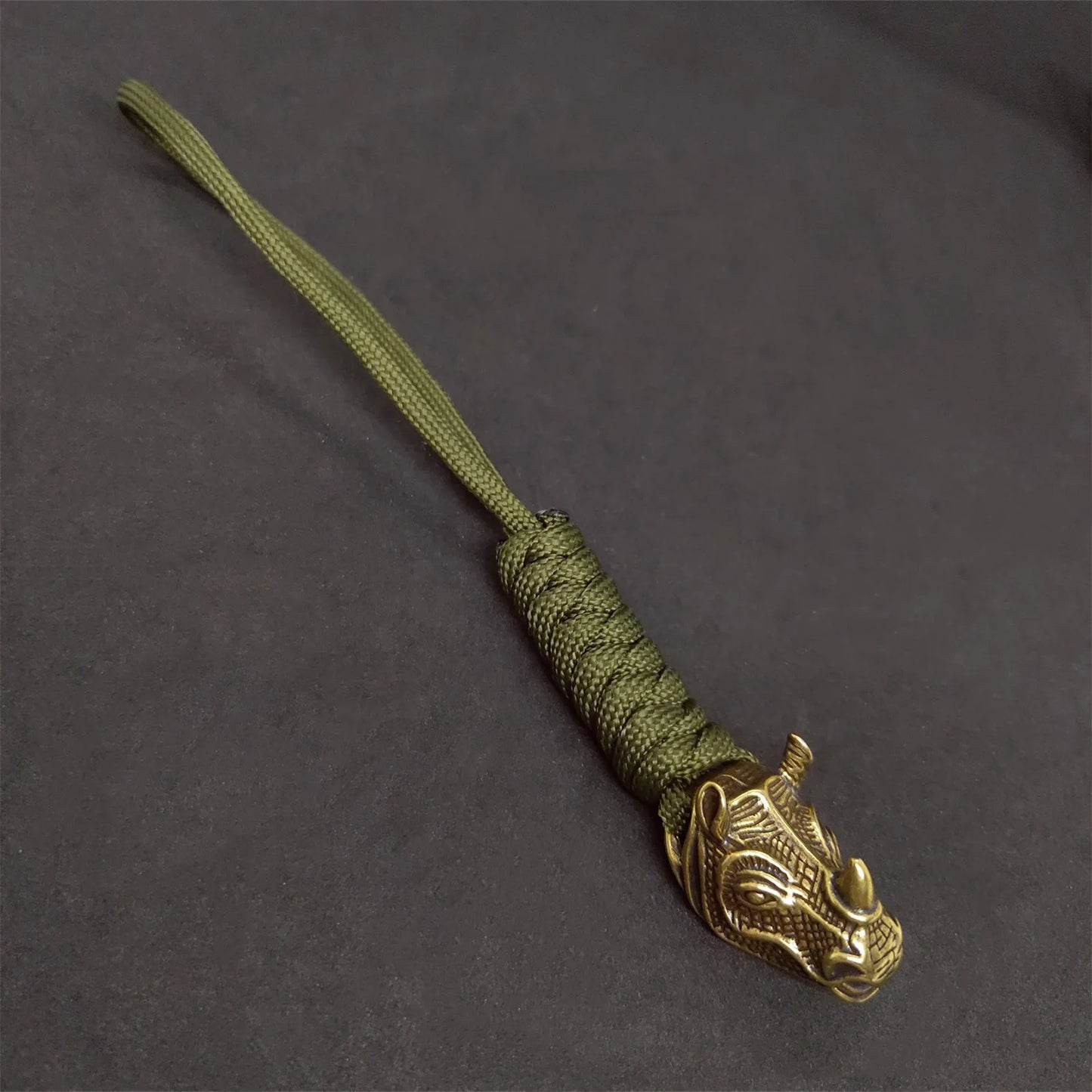 Rhino Avatar Retro Brass Ornaments Men's and Women's Key Ring Gifts Bag Knife Rope Pendant Crafts Accessories Handmade Keychain