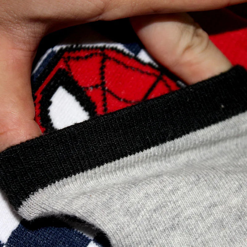 5 Pairs Spiderman Children's Socks Kawaii Soft Marvel Kids Boys Socks MiddleTube Cartoon Baby Socks Christmas Gift 2-9 Years Old