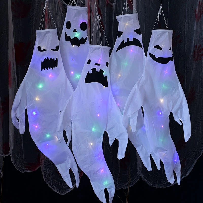 Halloween Floating Ghost Decor  for Home Courtyard Hanging Pumpkin Lamps   Halloween Scary Horror Atmosphere Decor