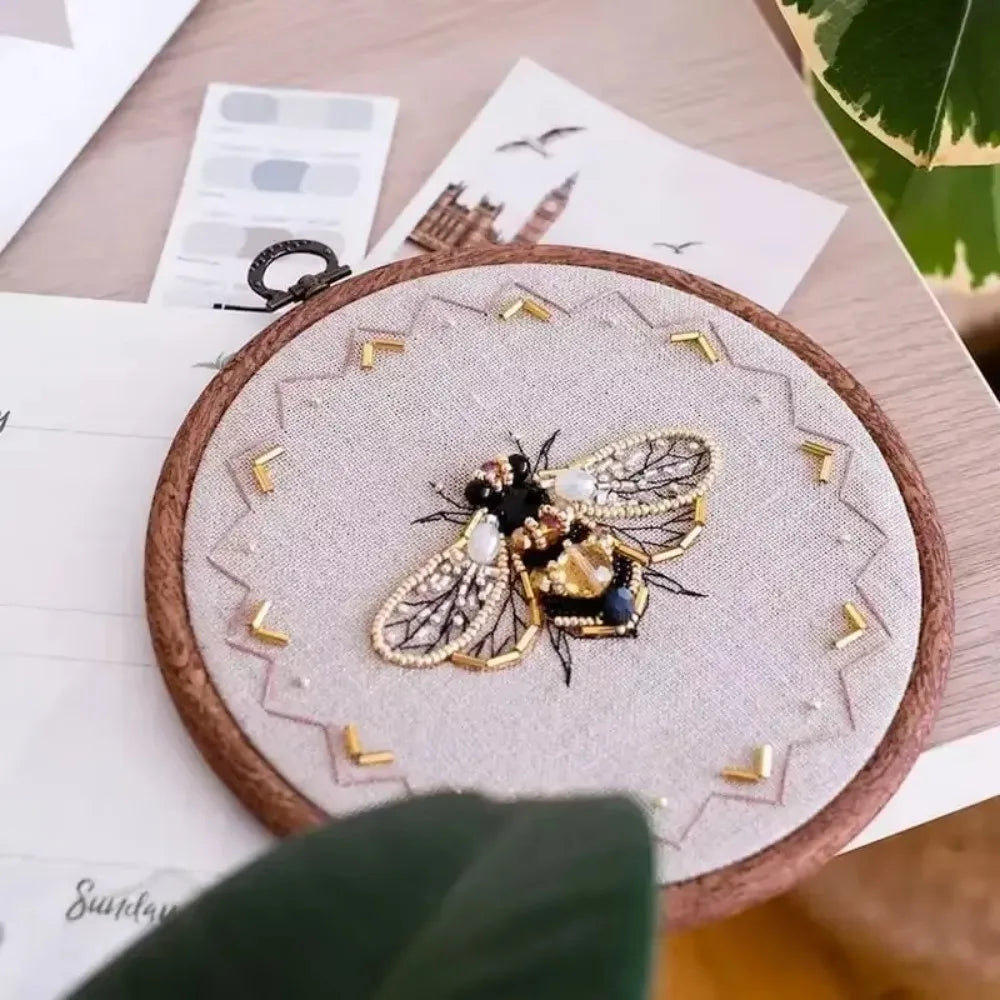 Insect Bead Embroidery DIY Craft Kit Cartoon Cross Stitch Insect Series Bead Embroidery Engraved Insect Pattern Set