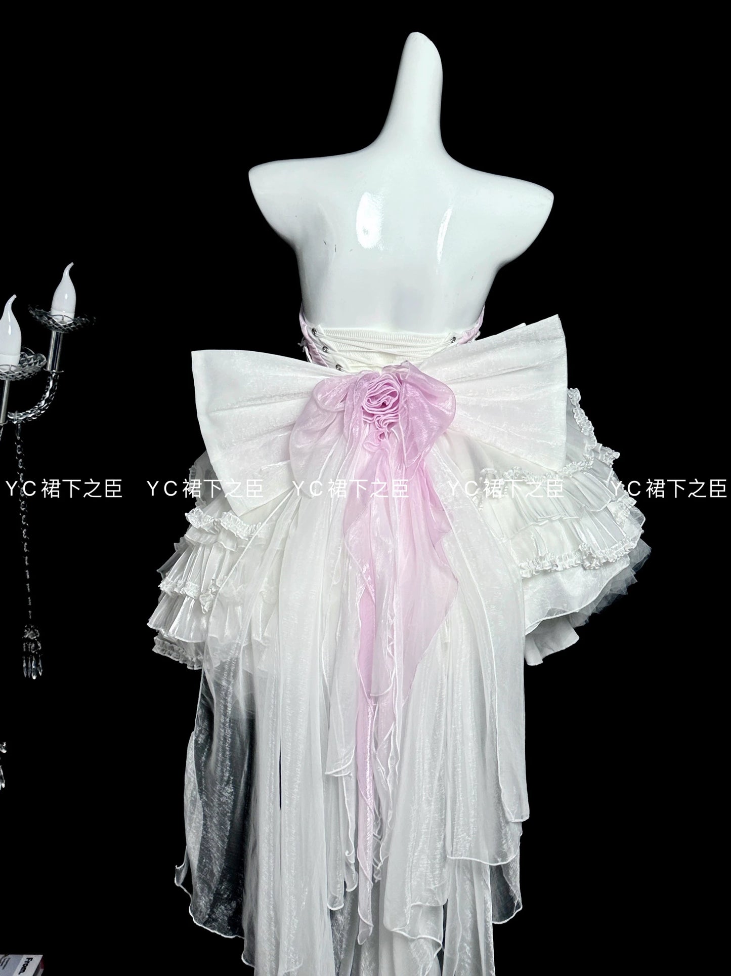Tube Top Dress Sweet Japanese Lolita Heavy Industry Birthday Dresses Waist Thin Bow Trailing Fluffy Princess Vestidos For Women