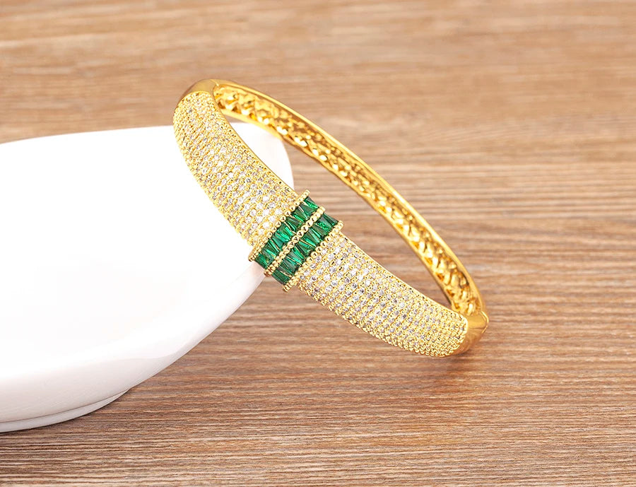 Nidin High Quality Pave Shiny Zircon Charm Bracelets 6 Colors For Women Wedding Party Adjustable Bangles Luxury Jewelry Gifts