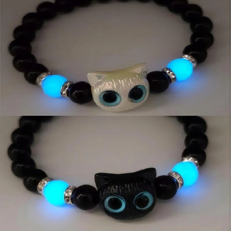 Handmade Couple Cute Cat Bracelet Unique Stylish Hand Rope For Women Men Beaded Woven Bracelet Wrist Jewelry Gifts