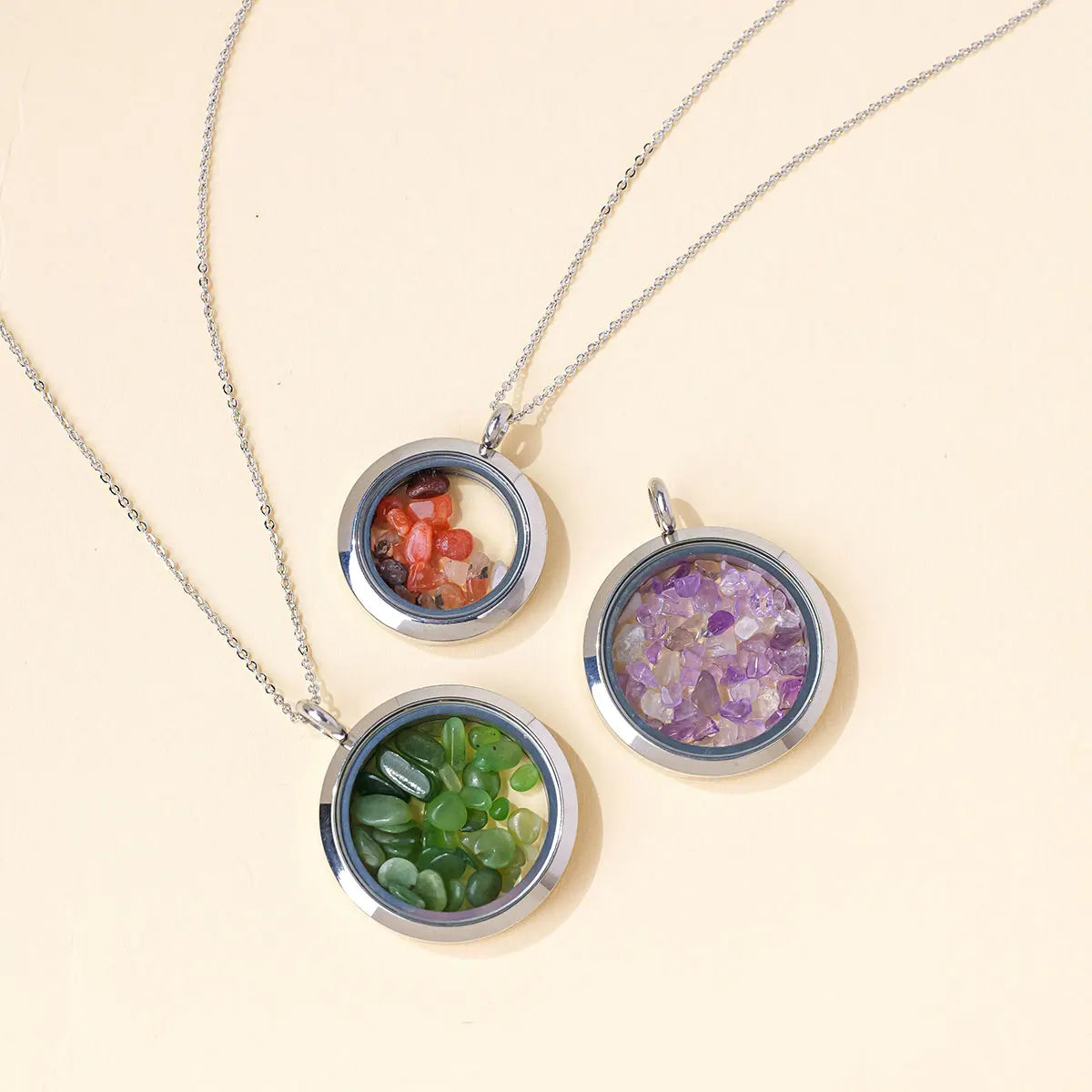1PC Natural Crystal Rose Quartz Amethyst Tumbled Stone Energy Pendant Valentine Day Accessorize Fashion Gift