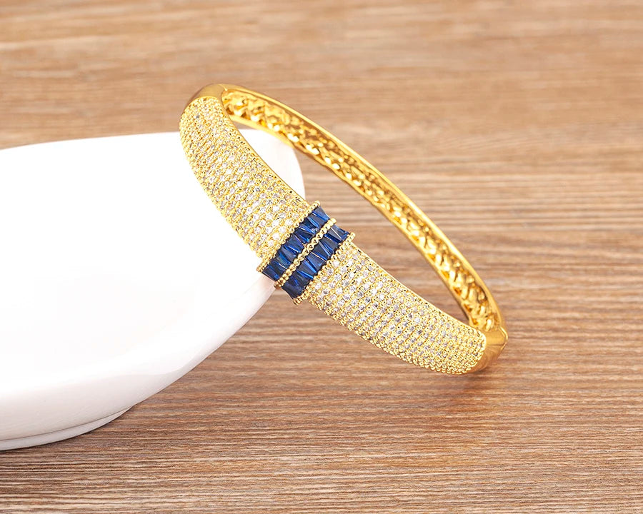 Nidin High Quality Pave Shiny Zircon Charm Bracelets 6 Colors For Women Wedding Party Adjustable Bangles Luxury Jewelry Gifts