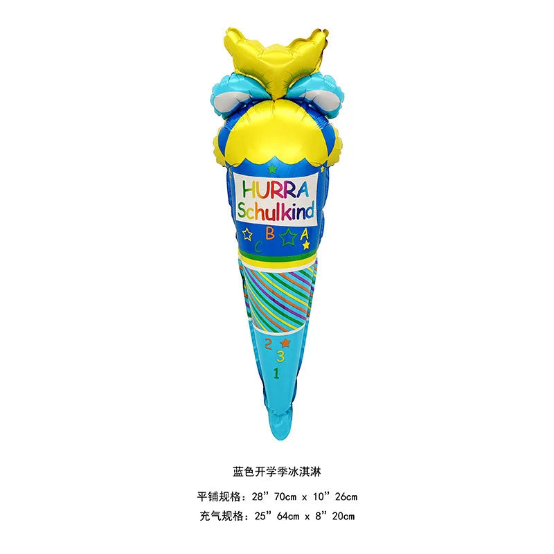 Back To School Student Stationery Bus Schoolbag Rubber Pencil Foil Balloon Babyshower Decoration Child Birthday Party Globos
