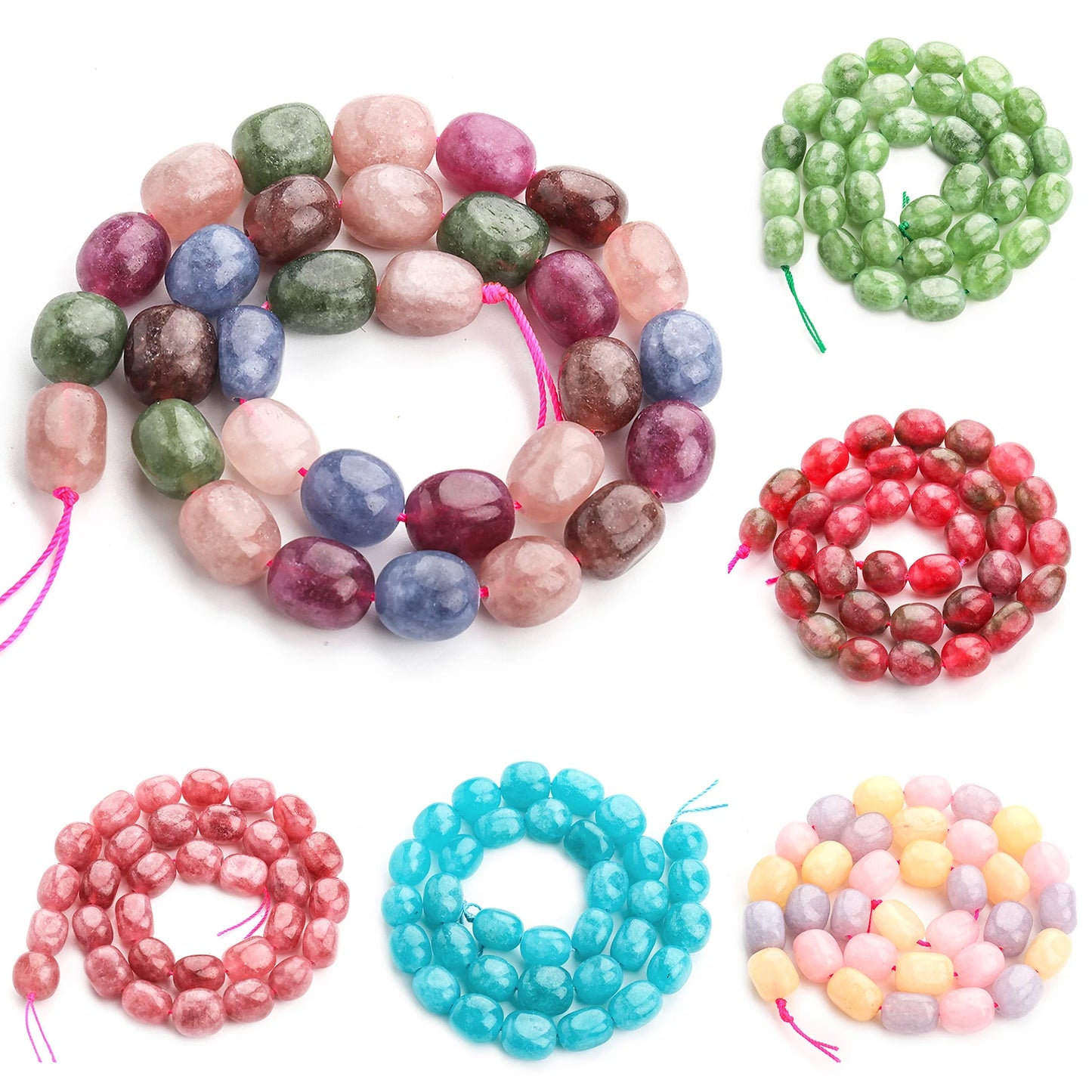 9x11mm Oval Natural Stone Tourmaline Peridot Apatite Bead Smooth Loose Beads for Jewelry Making Supplier DIY Charm Bracelet 15''