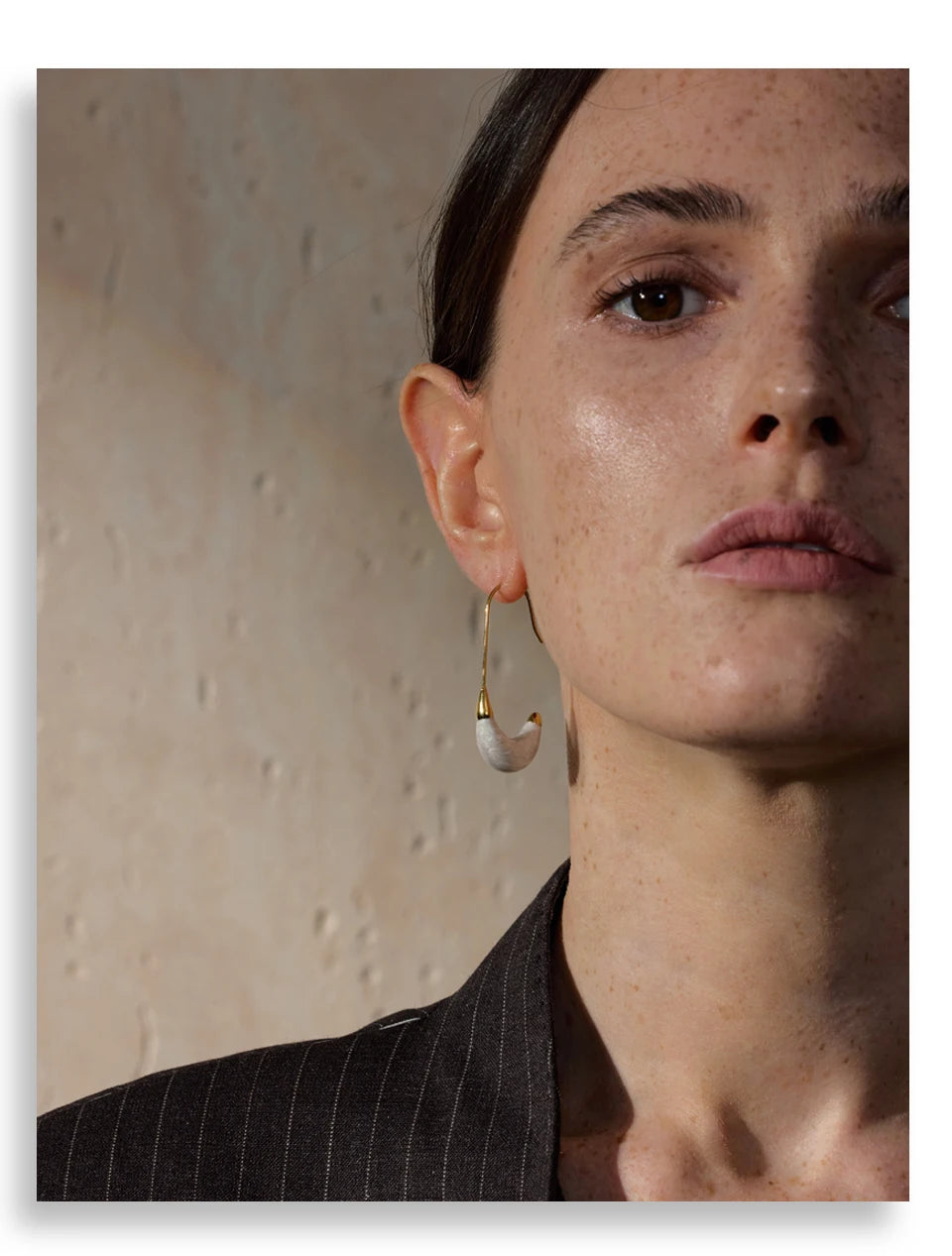Yhpup New Popular Red White Enamel Metal U Shape Geometric Hoop Earrings for Women Stainless Steel Exquisite Daily Jewelry Gift