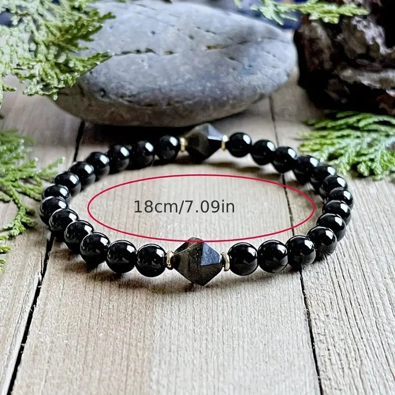 1 8mm color display bracelet, energy protection bracelet, black tourmaline and sapphire crystal bracelet, crystal bracelet