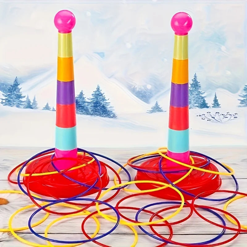 1set Colorful Hoop Game Set - Outdoor Throwing Rings for Kids, Family Party Games, Halloween/Christmas Gift