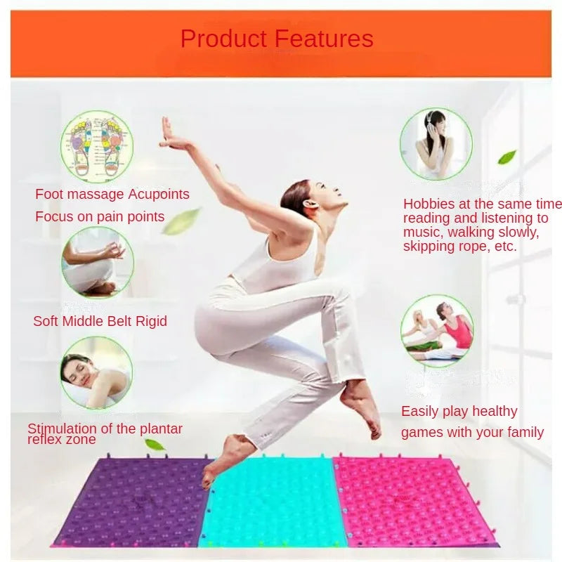 Acupressure Mat Foot Massage Pad Pain Stress Relief Reflexology Foot Massage Pad Toe Pressure Blood Foot Massager Acupressure