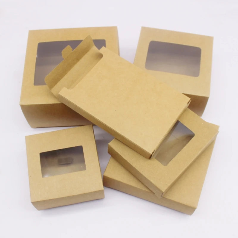 10pcs in various sizes, white, kraft paper color, printed Christmas gift box