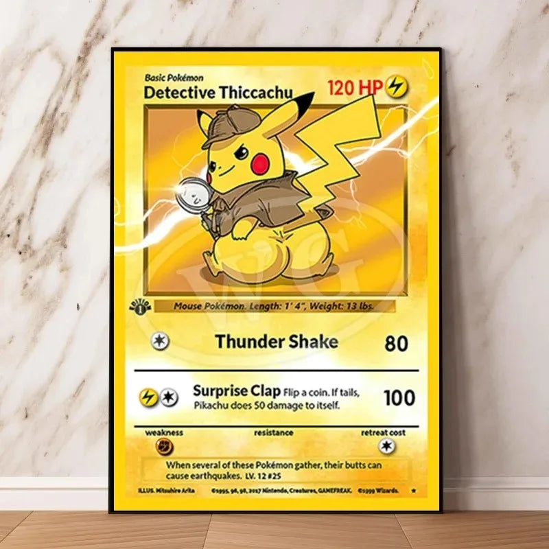 Van Gogh Museum Pocket Monster Anime Character Pikachu Canvas Painting Poster Living Room Bedroom Decoration Christmas Gift