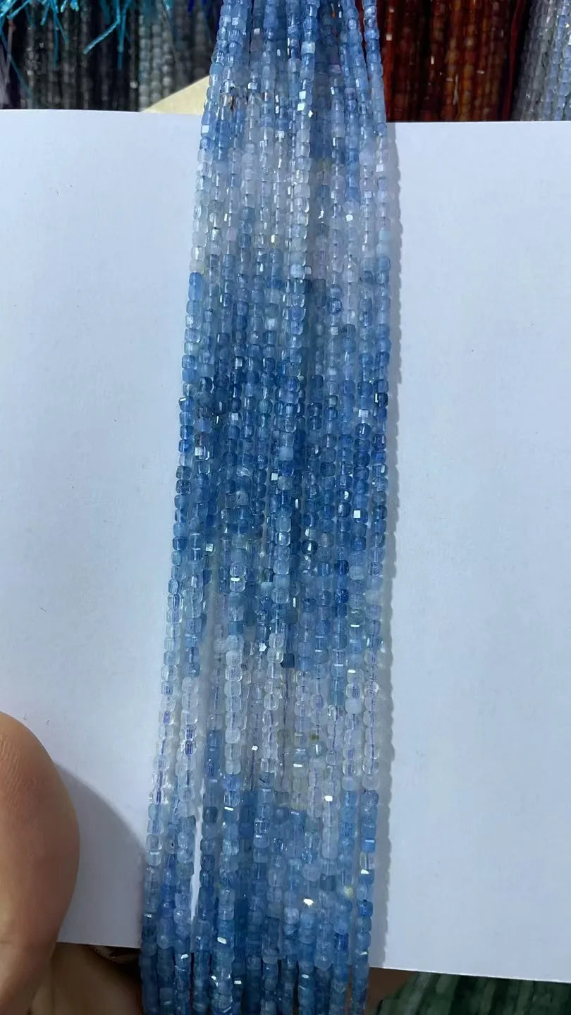 Natural Rainbow Tourmaline Cube Faceted 2.5X2.5mm Length38.5cm