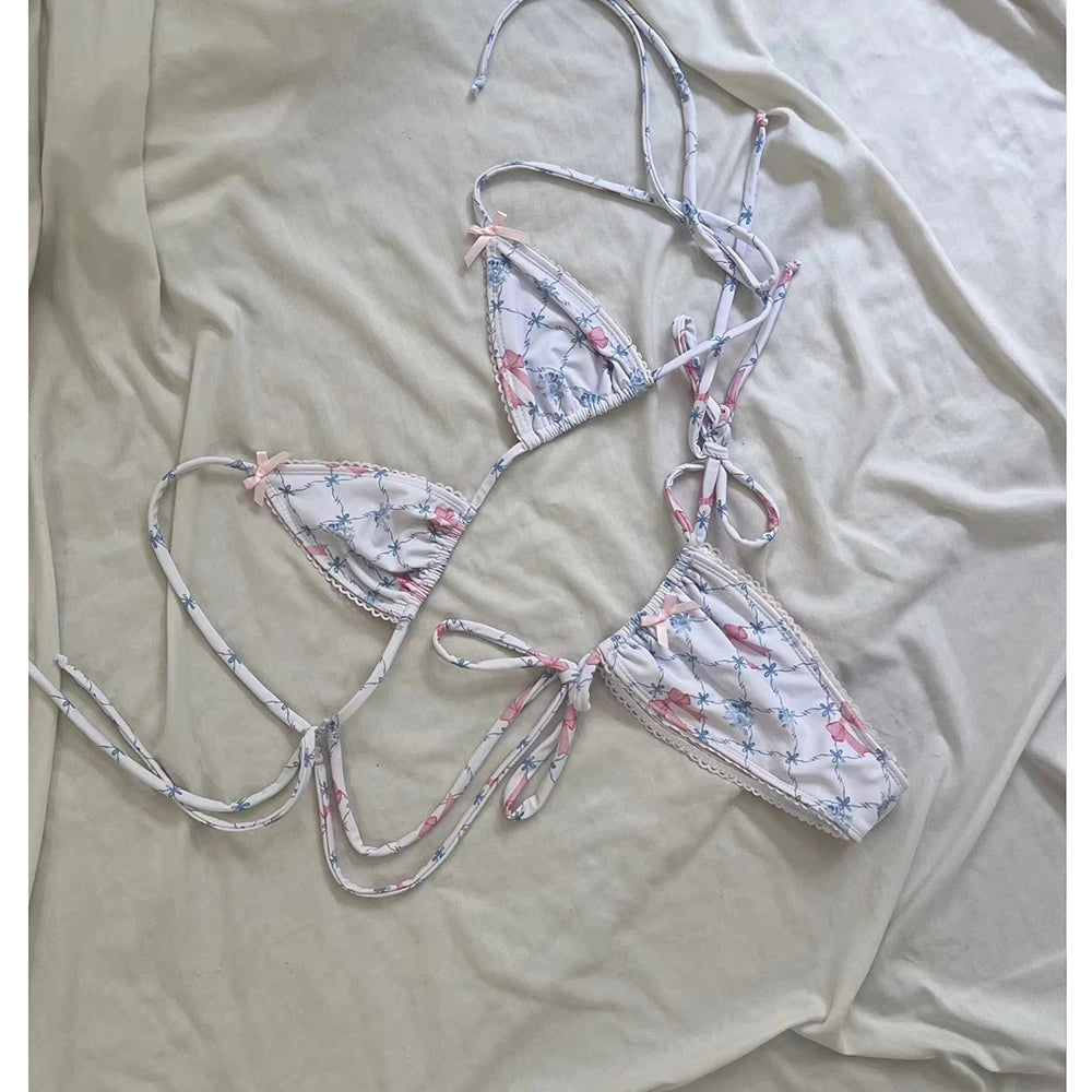 Micro Bikini Push Up Women Swimsuits 2024 Sexy Female Swimwear Brazilian Bikini Set Thong Biquini Swim Suits Print Beachwear