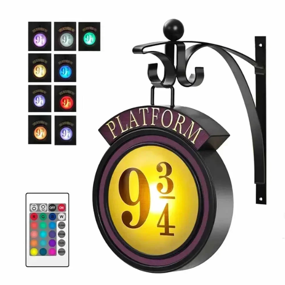 Potters 9 3/4 Digital Night Light Toy Scene Decoration Halloween Party Academy Station LED Magic Wall 3D Light Children's Gift