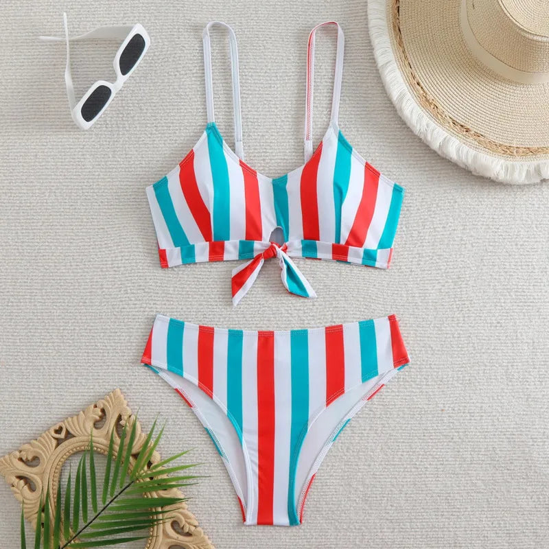 Striped Sexy Bikinis Women's Swimwear Female Swimsuit For Swim Wear Bathing Suit Brazilian Bikini Set Beachwear Pool Bather 2025