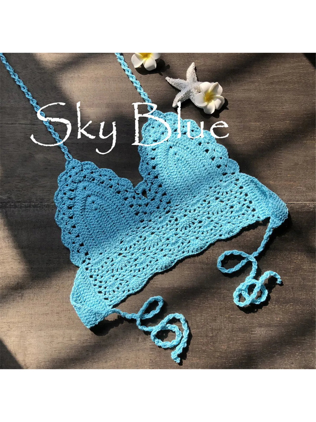 S - XL 9 Colors Crochet Knitted Bikini Top Female Swimsuit Women Swimwear Bather Bathing Suit Swim Hollow Out Beach Top V4193