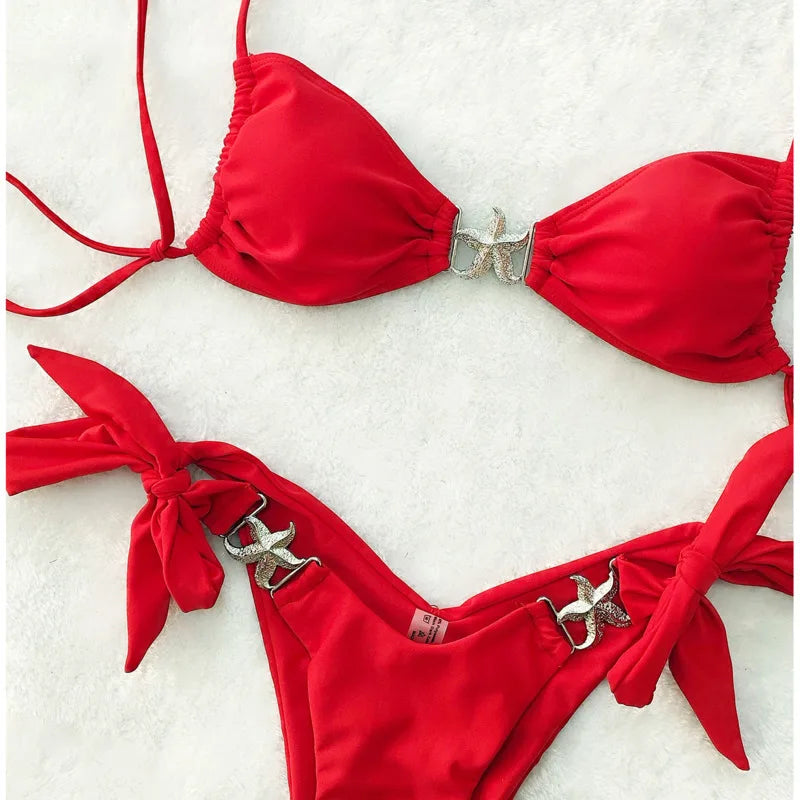 Sexy Bikinis Starfish Swimsuit Women Swimwear Push Up Female Beach Swimming Wear Bathing Suits Brazilian Bikini Set Pool Bather