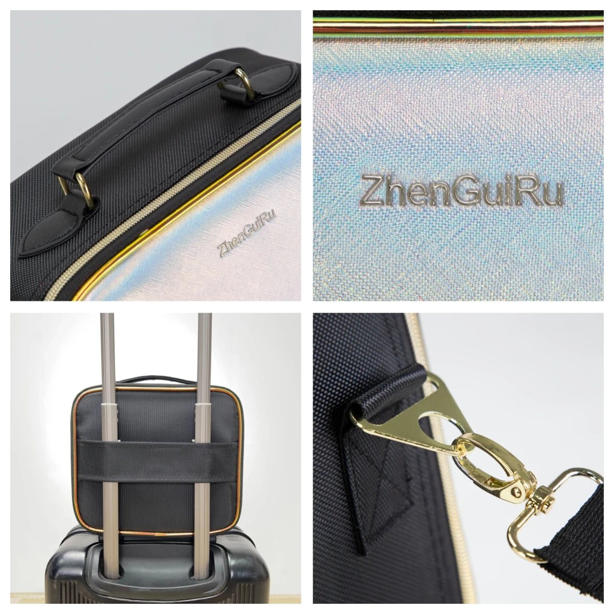 PU Leather Makeup Bag with Mirror 2024 New Leather Multi-Functional Women Cosmetic Case Large Capacity Water-resistant Bag