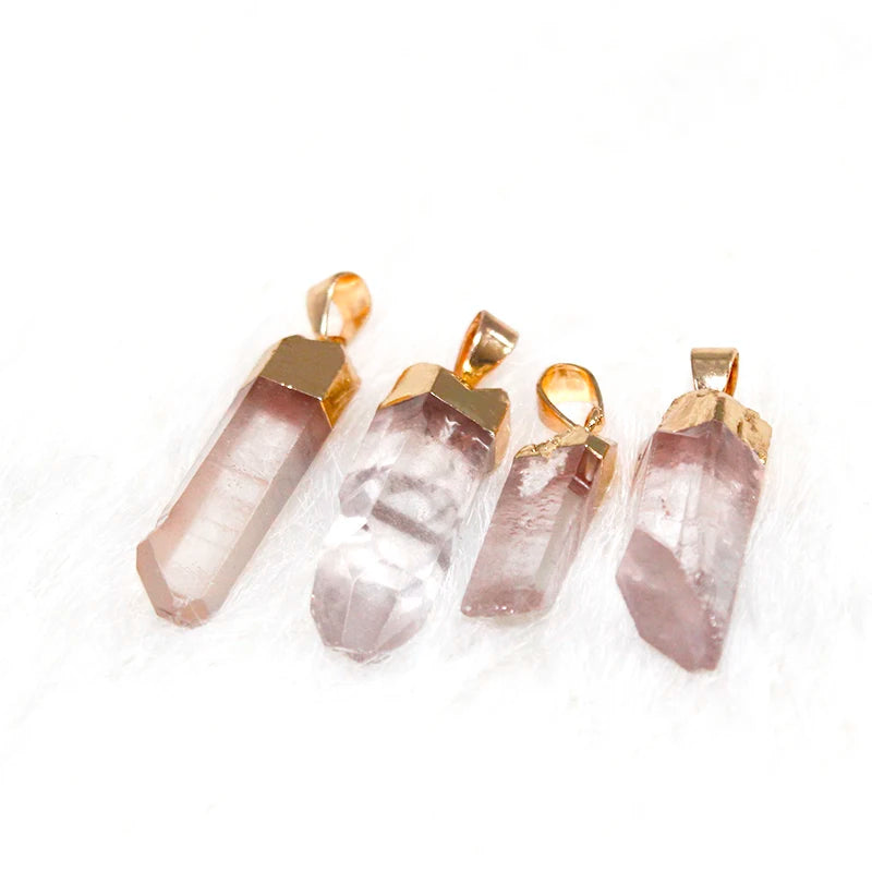 Irregular Natural Clear Quartz Healing Crystal Point Pendant Necklace Mother's Day Gift