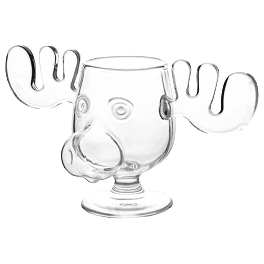 240ml 8oz Elk Wine Glass Cocktail Juice Cup Reindeer Mug Wine Beer Water Milk Whiskey Glasses Drinkware Shot Cups Christmas Gift