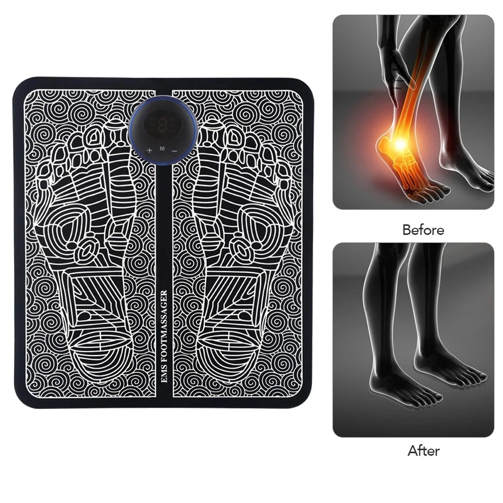 Foot Massager EMS Rechargeable Massage Mat Foot Relaxation Pads Electric Foot Massage Tool To Relieve Sore Feet Home Fitness