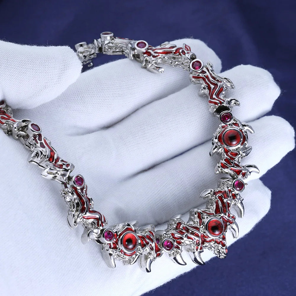 Hip Hop Jewelry New Fashion Jewelry Evil Eye Necklace Luxury Red CZ High Quality Men Women Eye Necklace Drop shipping  ﻿