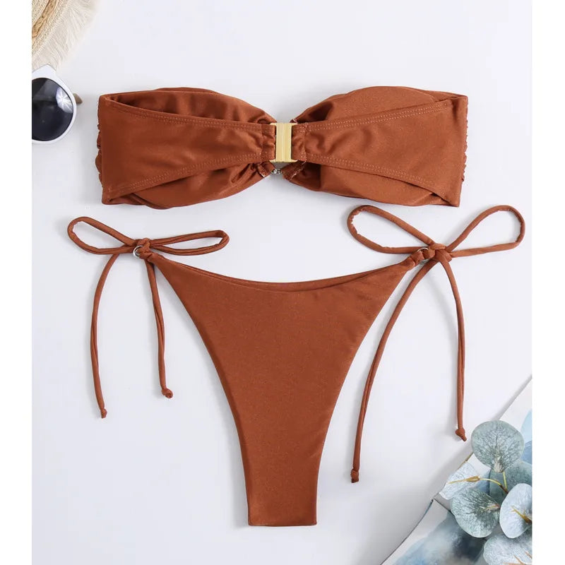 2025 New Sexy Bikinis Swimsuits Women Swimwear Push Up Female Beach Swim Wear Bathing Suits Brazilian Bikini Set Pool Bather