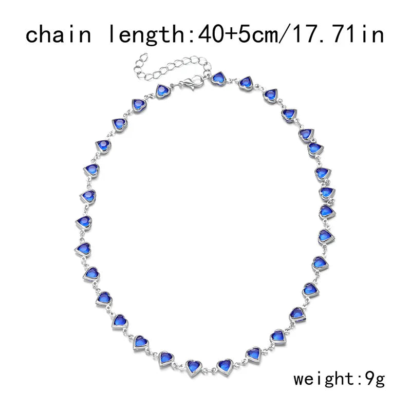 Exquisite Boho Candy Color Heart Shaped Crystal Bracelet for Women Fashion Charm Zircon Butterfly Pearl Metal Chain Bracelets