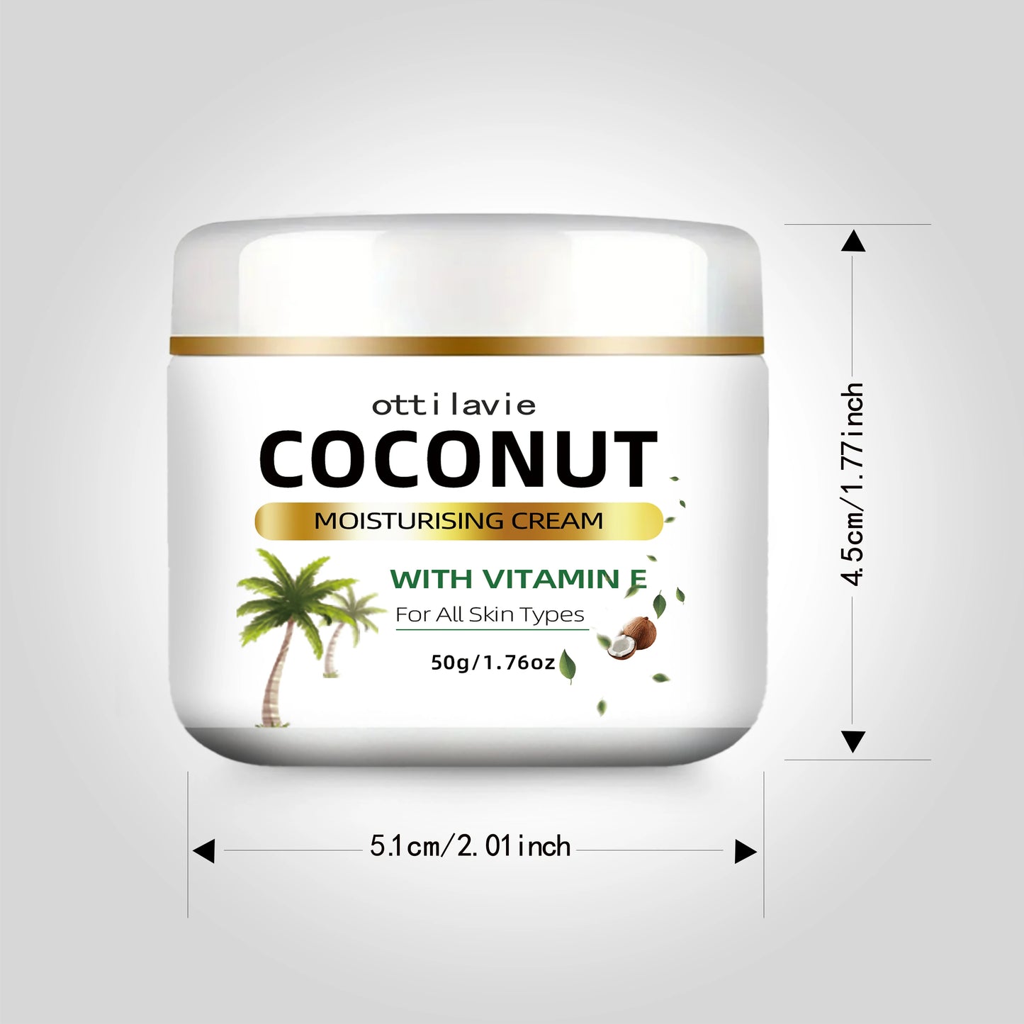 24-Hour Hydrating Coconut Cream with Vitamin E + Collagen | Hypoallergenic & All Skin Types | Nourishing Coconut Extract