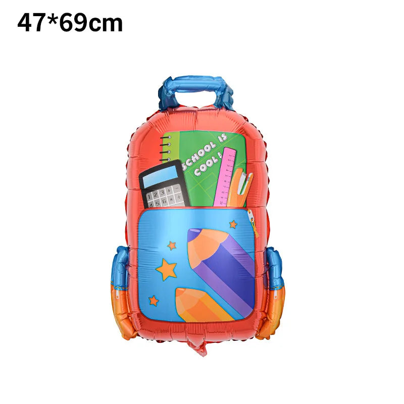 Back To School Student Stationery Bus Schoolbag Rubber Pencil Foil Balloon Babyshower Decoration Child Birthday Party Globos