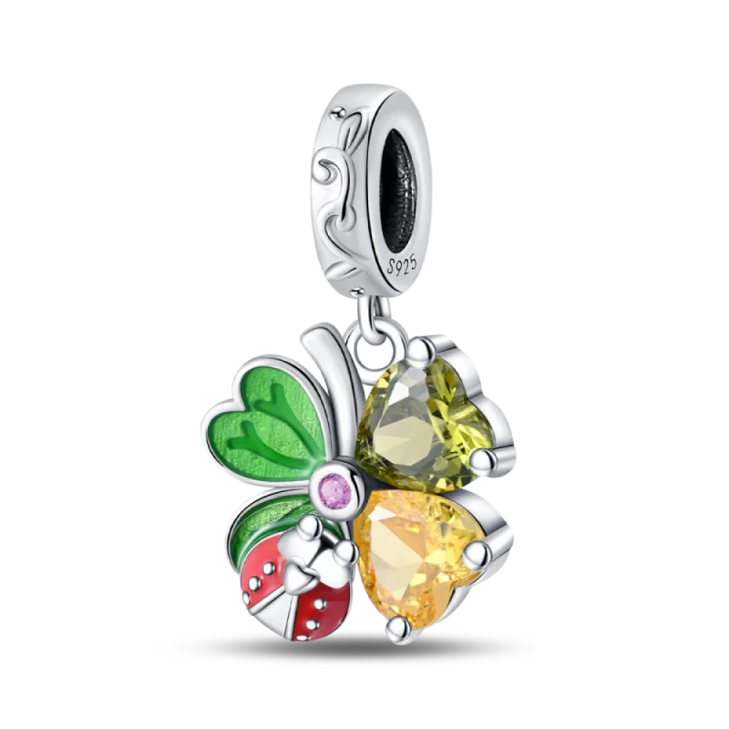 925 Sterling Silver Green Series Flower Tree Apple Pendant DIY Fine Beads Fit 4MM hole diamete Charms Bracelet Women Jewelry Diy