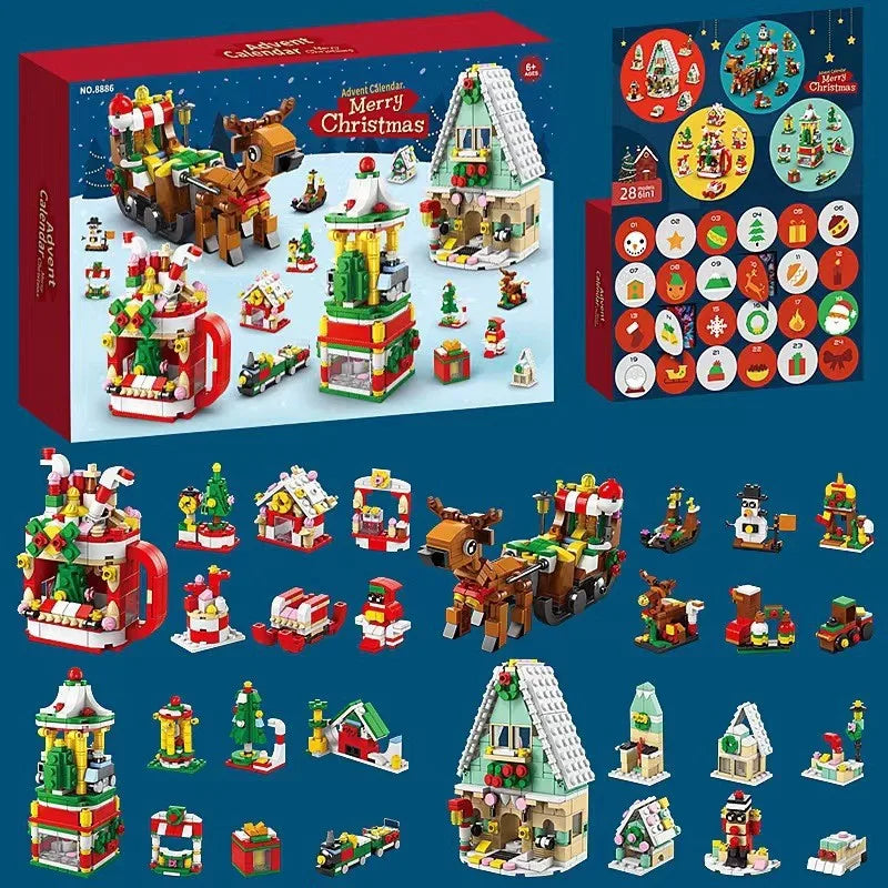 Christmas Advent Calendar Gift Box DIY Christmas Train Tree for Kids 24Days Countdown Calendar Box Surprise Party Christmas Gift