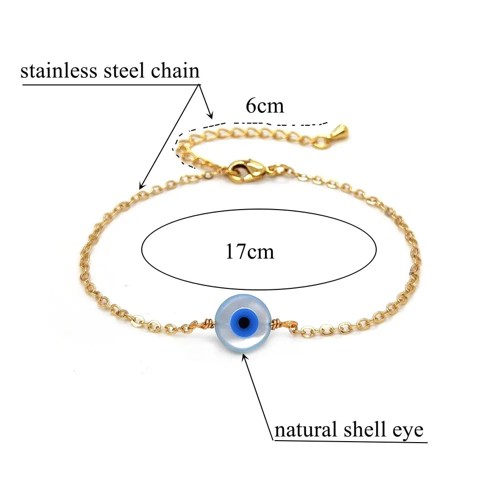 CCGOOD Boho Jewelry Turkish Evil Eye Summer Bracelets for Women Hamsa Hand Fatima Cross Bracelet Protection Chain Pulseras