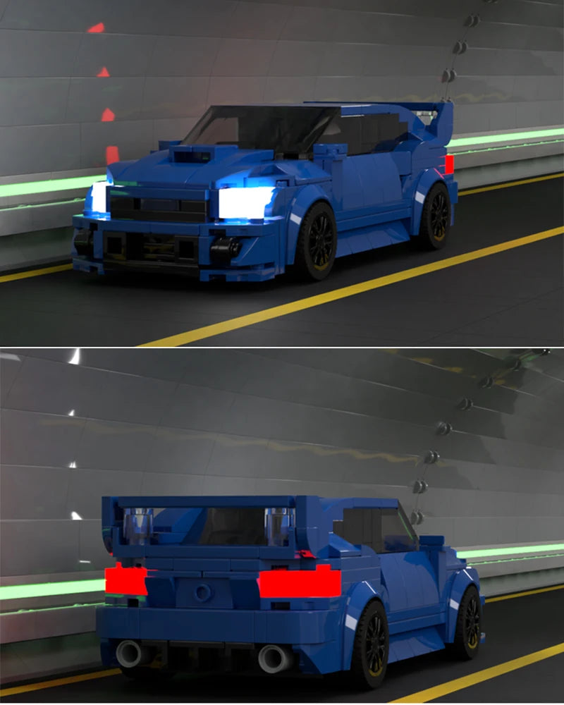 Technical Car MOC Subarued Imprezas WRX STi 2007 Speed Vehicles City Racing Model Set Building Blocks Kid Toys Christmas Gift